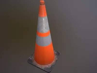 PBR Low poly Traffic cone Free low-poly 3D model