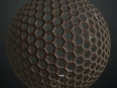 Metal Grill Rusted PBR Seamless Texture