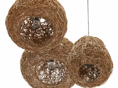 Lamp wicker n60 3D model