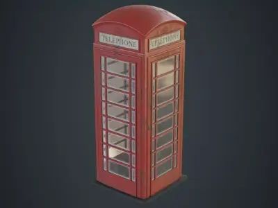 Phone Booth 1B Low-poly 3D model