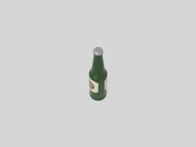 Beer bottle Low-poly 3D model
