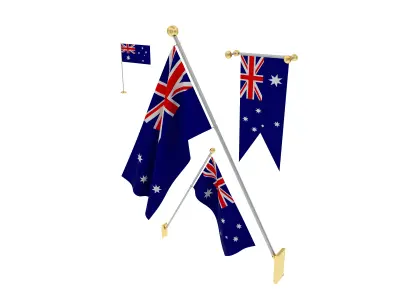 Flags of Australia 3D model