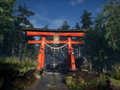 Japanese Gates by mkaplunow Low-poly 3D model