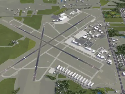 Springfield - Abraham Lincoln Capital Airport - SPI Low-poly 3D model