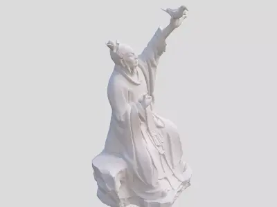 Deity Statue Sculpture12 3D model
