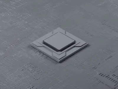 Artificial Intelligence AI Chip Computer Processor 3D model