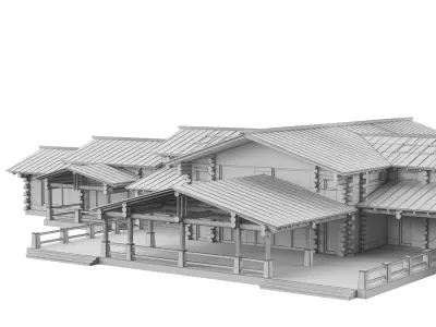 cottage Log house 3D model