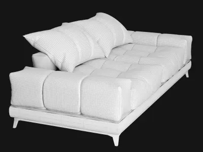 Modern sofa 2 seat 3D model