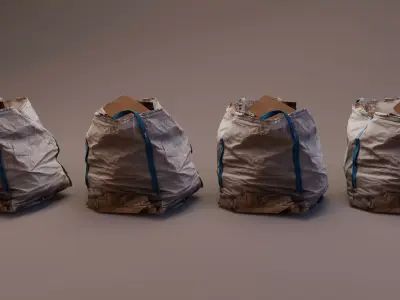 Construction BigBag Debris  Rubble Photogrammetry 8K 4 LODs Low-poly 3D model