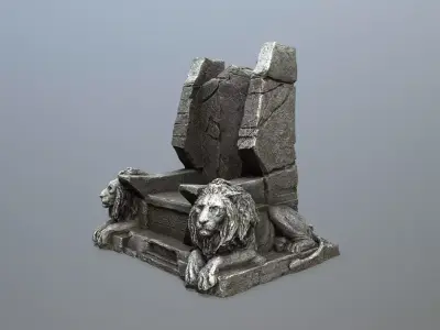 Lion Throne Low-poly 3D model