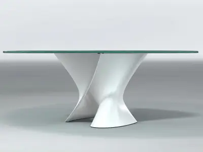 S Table oval glass with base 3D model