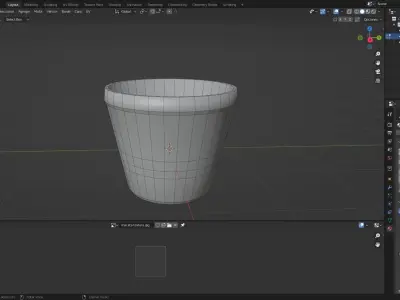 flowerpot two wooden bowls with light in middle 3D model