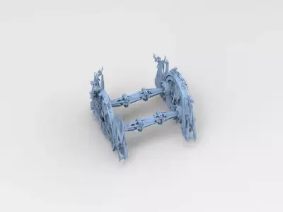 Sci fi squid gate particle accelerator rays Low-poly 3D model