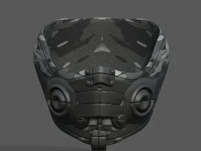 Gas mask respirator scifi futuristic 3d  Low-poly 3D model