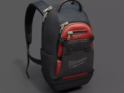 Human Backpack scifi Low-poly 3D model