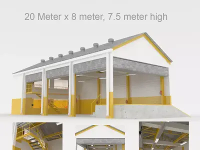Industrial factory loading bay area 3D model