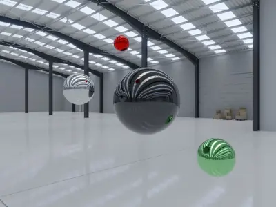 HDRI - Industrial Warehouse Interior 10 - 8192x4096 Texture