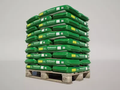  Bark Mulch Bag Pallet Low-poly 3D model