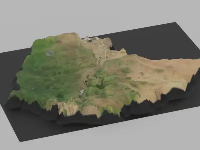Ethiopia Map Country Low-poly 3D model