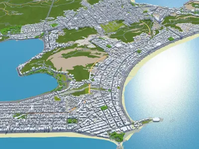 Copacabana Brazil Low-poly 3D model