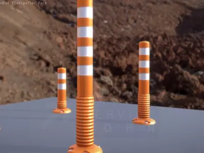 Traffic Delineator Flexipollers Low-Poly Pack Low-poly 3D model
