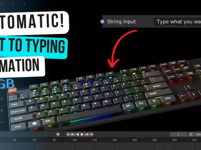 Animated customizable keyboard automatic RGB typing animation Low-poly 3D model