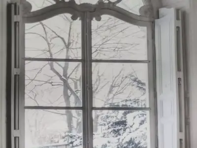 Classic French door and window 3D model