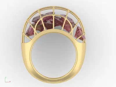 Diamonds in a Cage Ring Anello Gabbia  3D print model