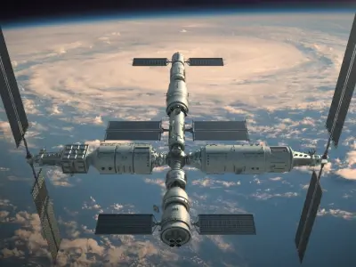 Chinese Space Station Tianhe 3D model