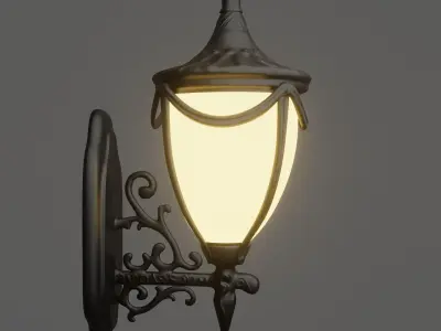Gothic Wall Lamp Game Prop Low-poly 3D model