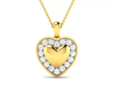 Women Heart Pendant 3DM STL OBJ FBX Render Details 3D print model