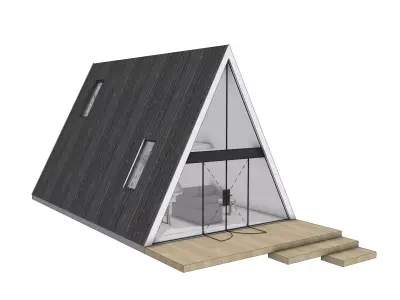 A-Frame Cabin House 3D Model Modern Architectural House Design 3D model