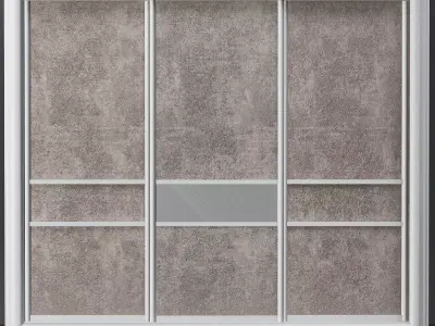 Wardrobe 3d model sliding door Low-poly 3D model