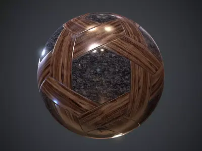 Wood-ceramic floor Low-poly 3D model