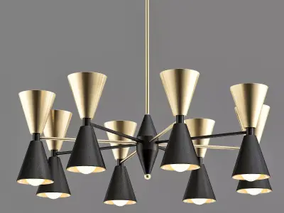CAIRO CHANDELIER BLACK AND GOLD 3D model purchase