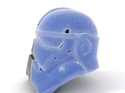 Futuristic Black Helmet model pack Low-poly 3D model