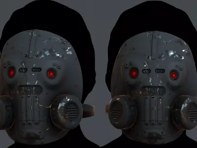 Gas mask helmet 3d model scifi Low-poly 3D model Low-poly 3D model