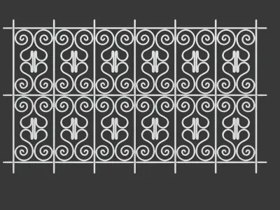 Moroccan traditional iron window 3D model