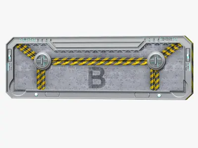 Sci-fi Gate B Low-poly 3D model