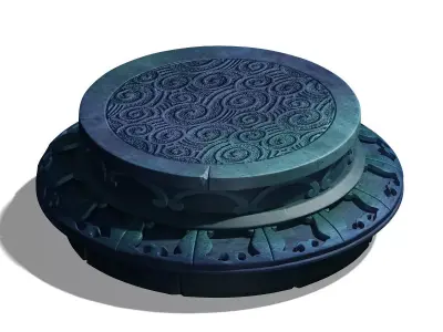 Demon Palace - Religion - Buddha base 001 3D model