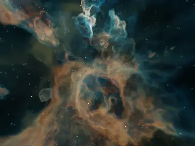 HDRI Panoramic Sky - VR 360 starfield - crystal blue nebula 016 Low-poly 3D model