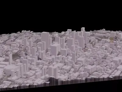 Los Angeles Topographical map 3D model