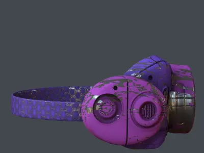 Gas mask helmet 3d model scifi Low-poly  Low-poly 3D model