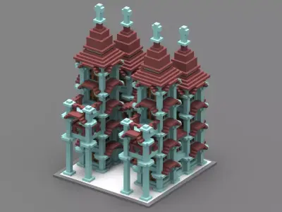 House Voxel - 35 Low-poly 3D model