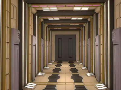 Sci fi corridor 3D model