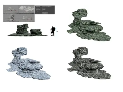 Ruins and stair rock 3D model