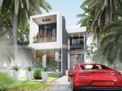 The Z house  villa 3D Model 3D model