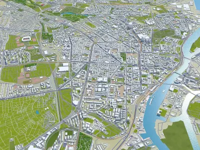 Szczecin Poland Low-poly 3D model