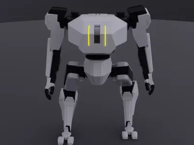 Military Combat Mech Fully Rigged Low-poly 3D model