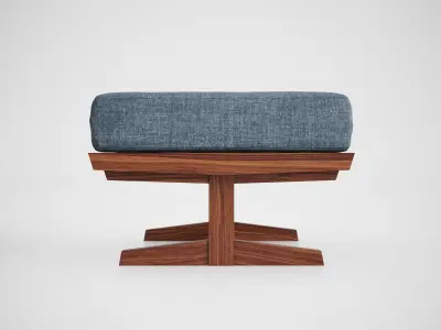 Conoid Cushion Chair and Ottoman George Nakashima Woodworkers 3D model